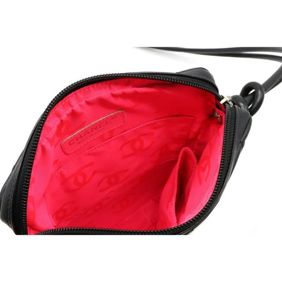 Chanel Cambon Line Cocomark Medium Pochette Shoulder Bag Diagonal Black - Picture 5 of 9